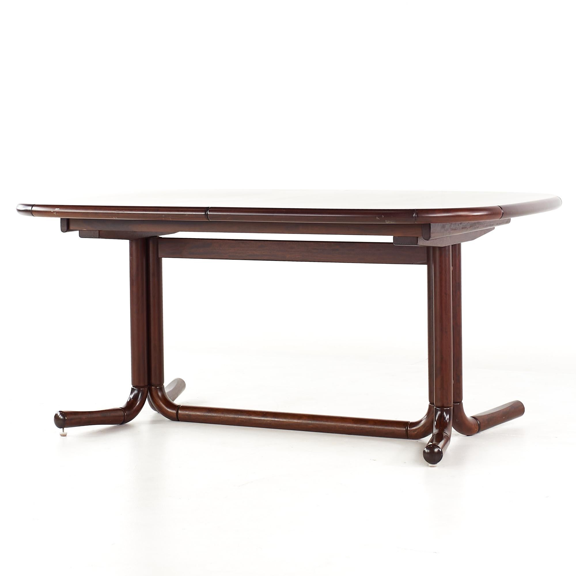 Mid-Century Modern Mid Century Danish Rosewood Expanding Dining Table with 2 Leaves For Sale