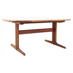 Mid-Century Danish Rosewood Expanding Dining Table with 2 Leaves