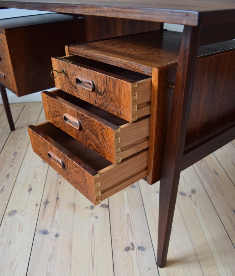 Midcentury Danish Rosewood Floating Desk, 1960s at 1stDibs