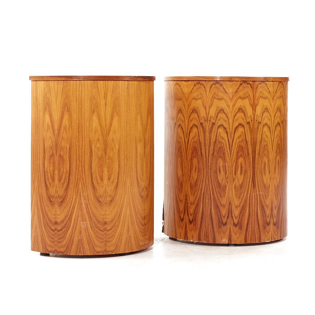Mid Century Danish Rosewood Half Circle Pedestals Pair For Sale at