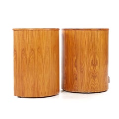 Mid Century Danish Rosewood Half Circle Pedestals - Pair