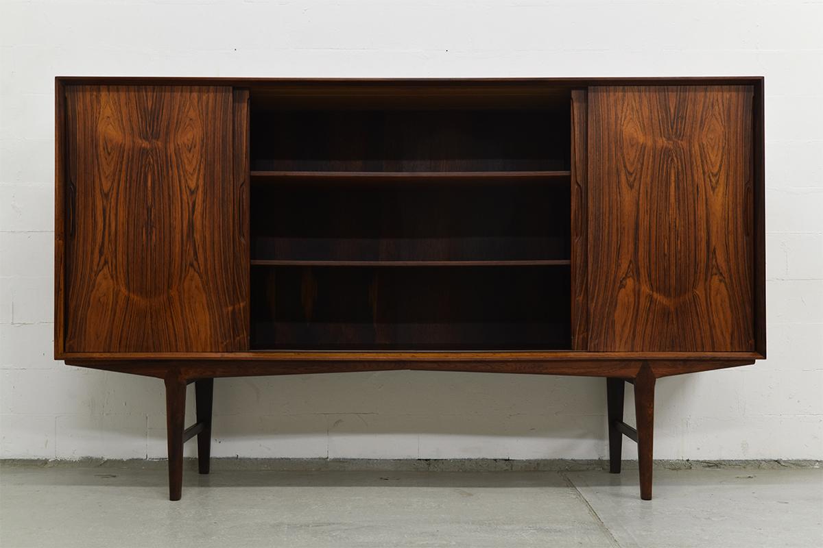 Midcentury Danish Rosewood Highboard by O. Frandsen for Knud Nielsen, 1960s In Good Condition In The Hague, NL