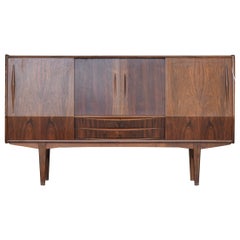 Mid-Century Danish Rosewood Highboard with Angled Doors, 1960s