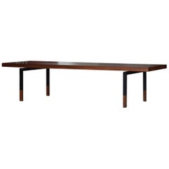 Mid-Century Danish Rosewood & Metal Coffee Table by Johannes Aasbjerg, 1960s