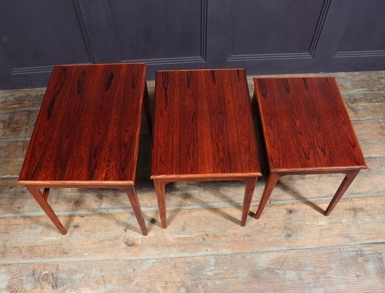 Mid Century Danish Rosewood Nest of Tables For Sale at 1stDibs