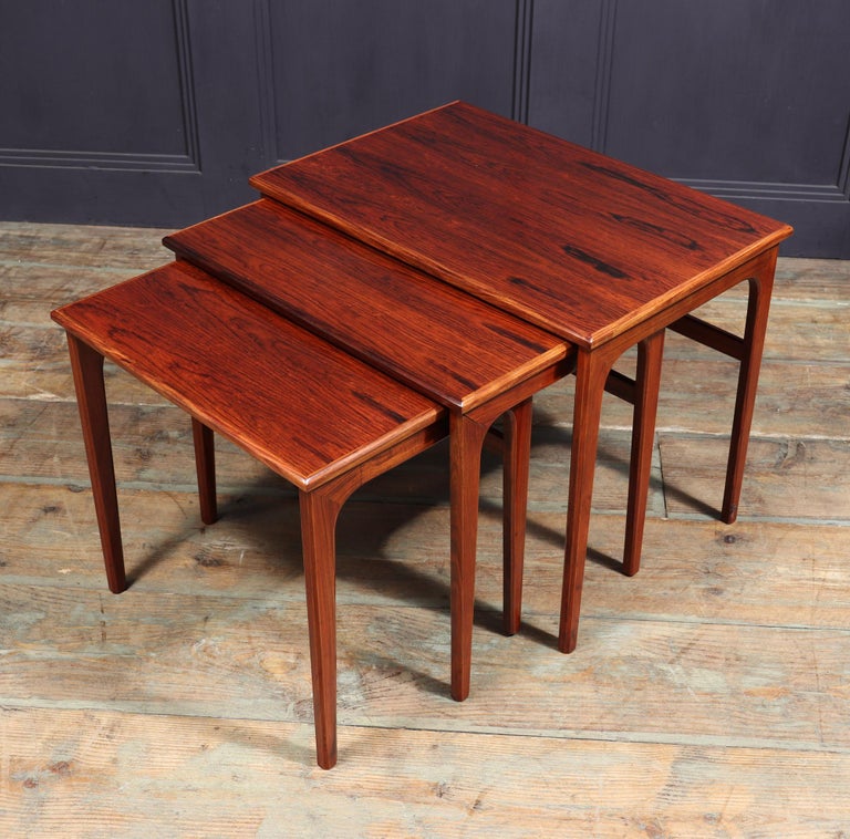 Mid Century Danish Rosewood Nest of Tables For Sale at 1stDibs