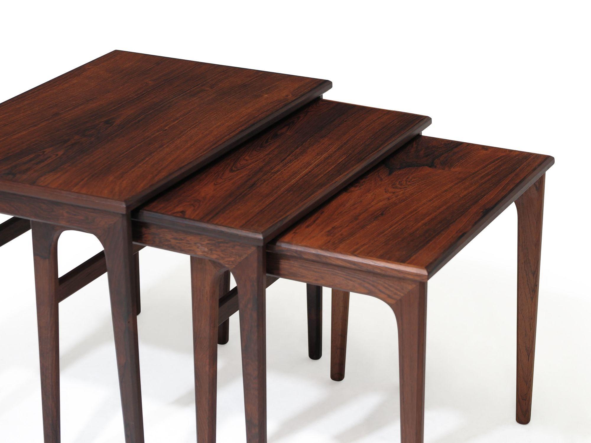 20th Century Mid-Century Danish Rosewood Nesting Tables For Sale