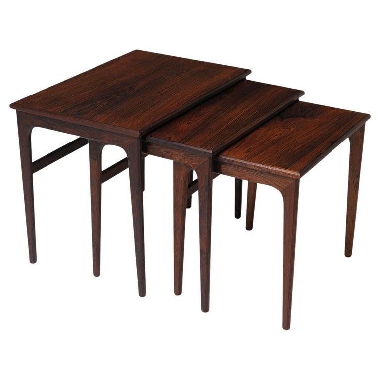 Mid-Century Danish Rosewood Nesting Tables For Sale at 1stDibs