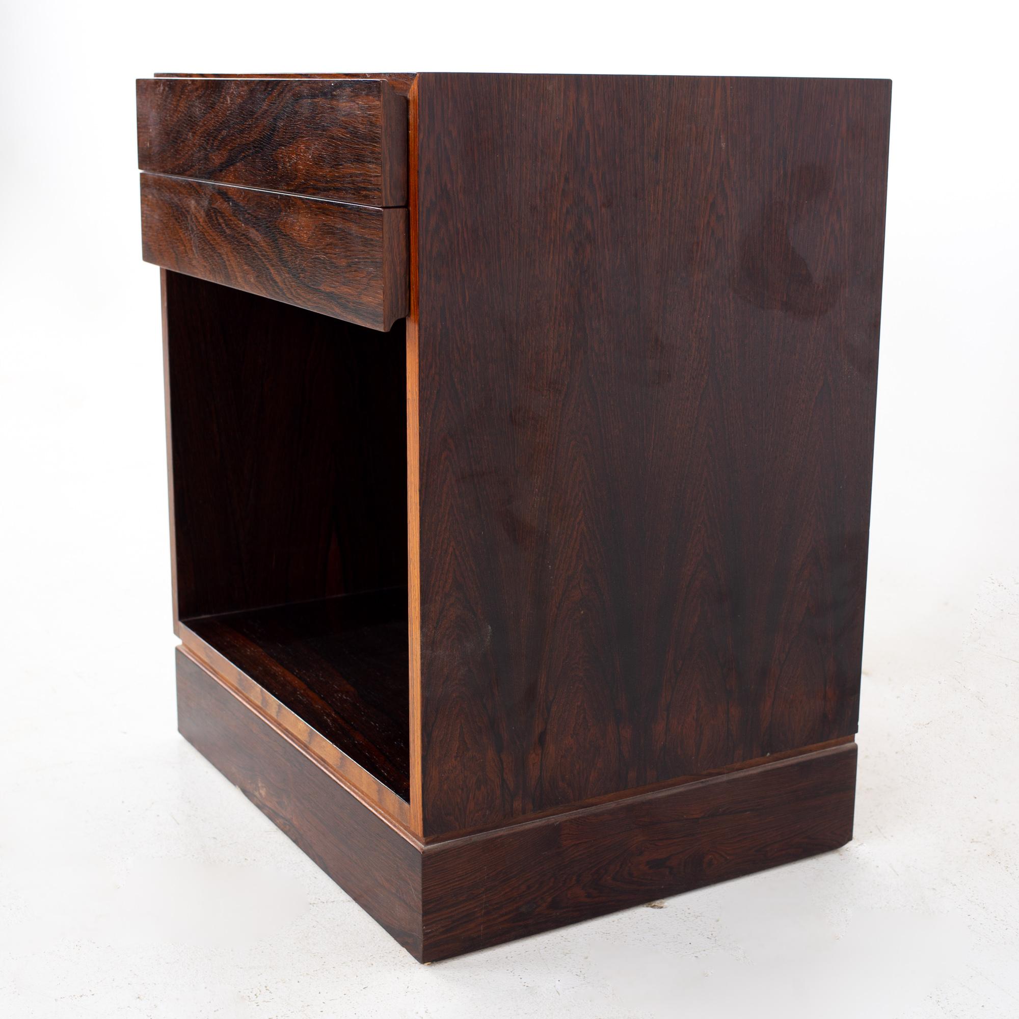 Late 20th Century Mid Century Danish Rosewood Nightstand For Sale