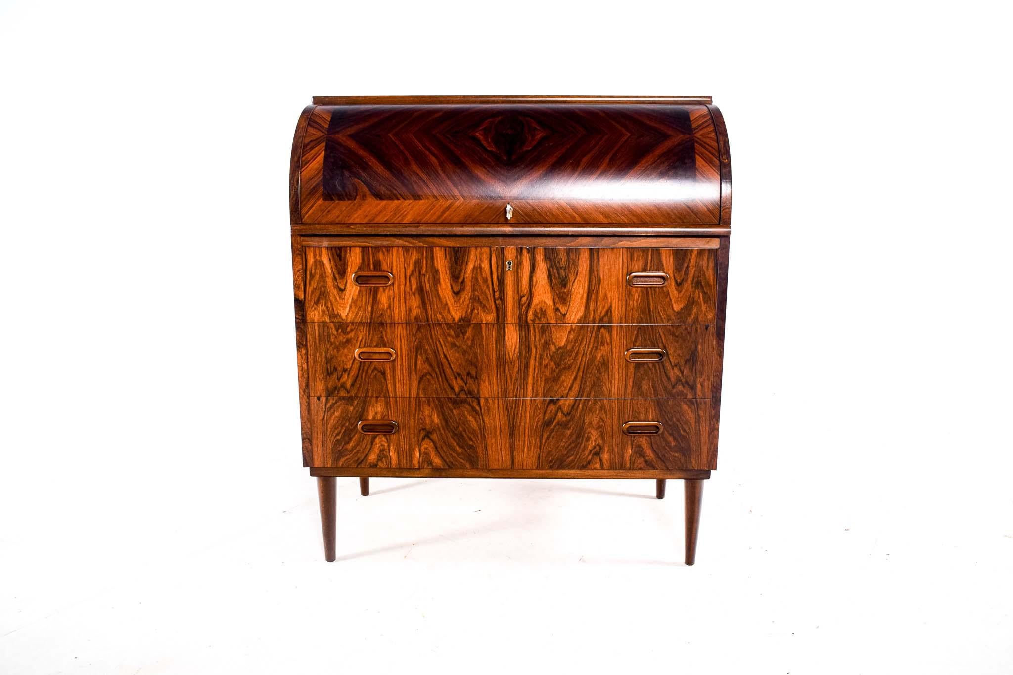 Mid-Century Modern Mid Century Danish Rosewood Roll-top Secretary Desk
