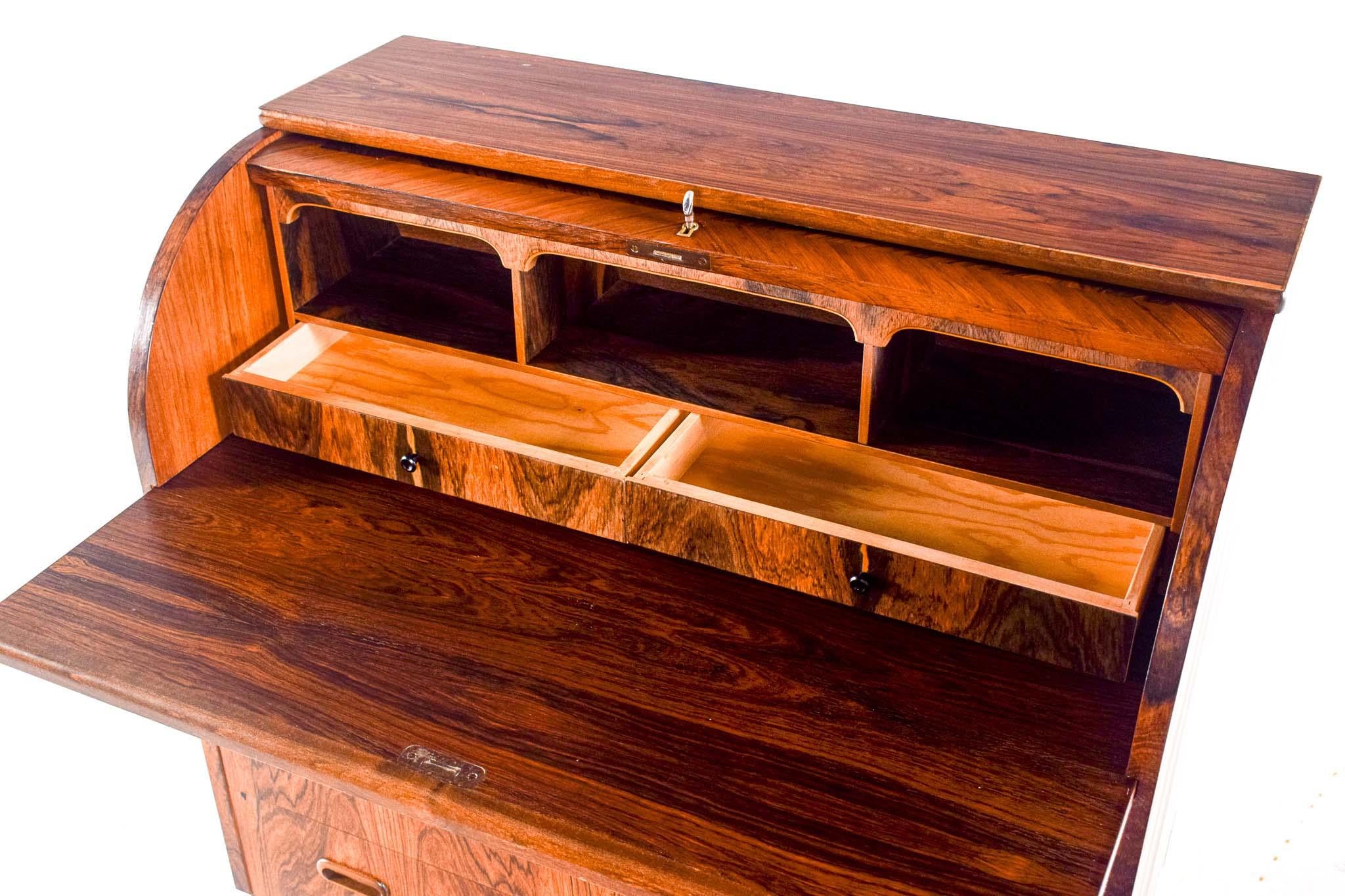 Mid Century Danish Rosewood Roll-top Secretary Desk 2