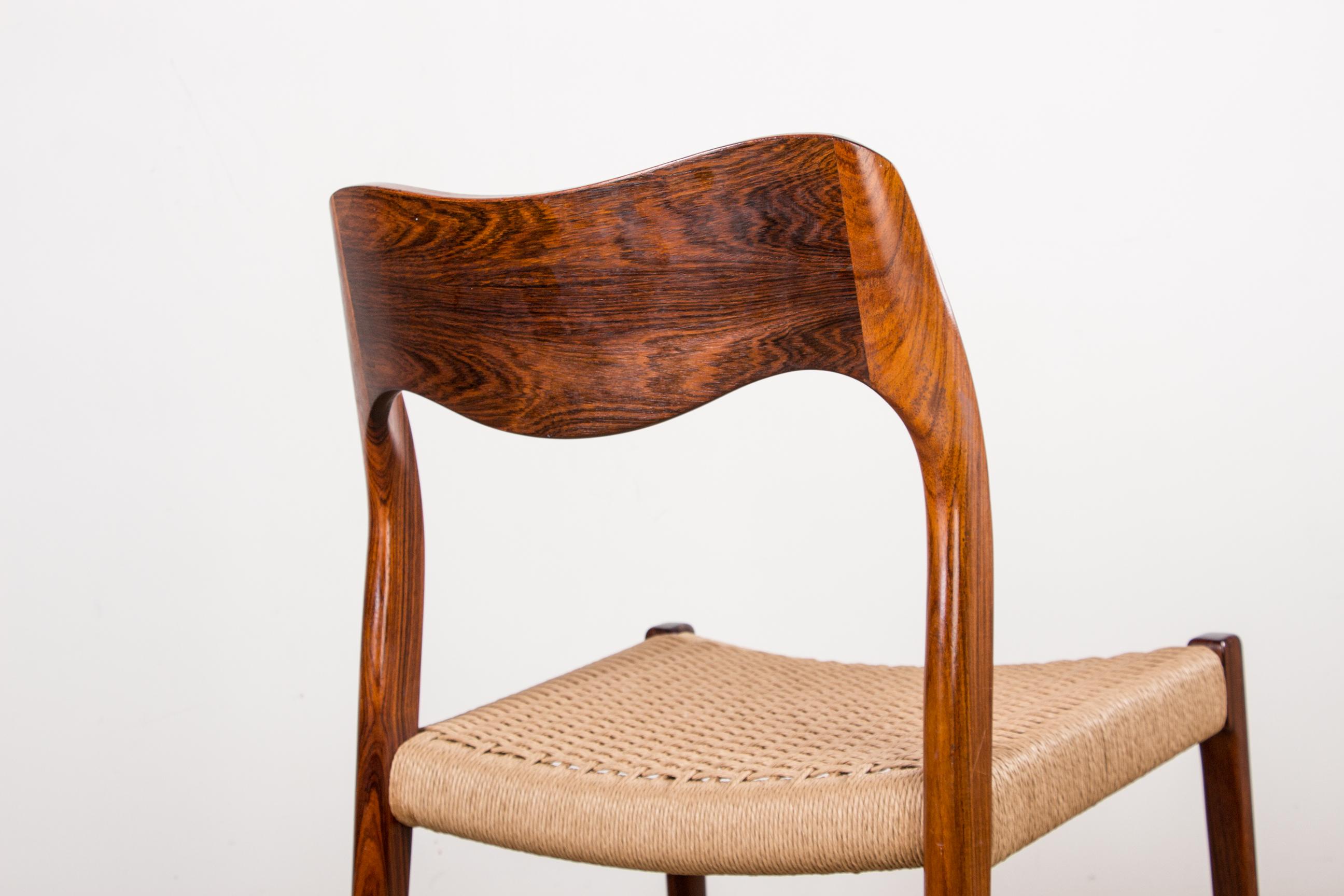 Mid-Century Danish Rosewood & Rope Dining Chairs Model 71 by Niels Otto Moller 5