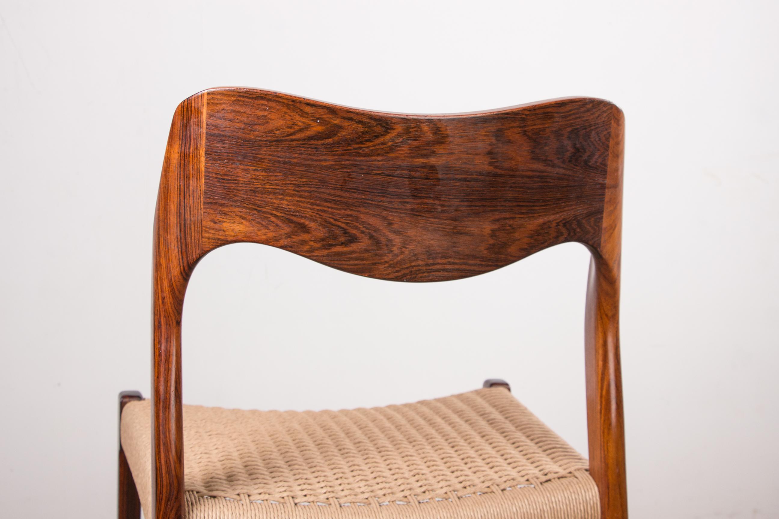 Mid-Century Danish Rosewood & Rope Dining Chairs Model 71 by Niels Otto Moller 7