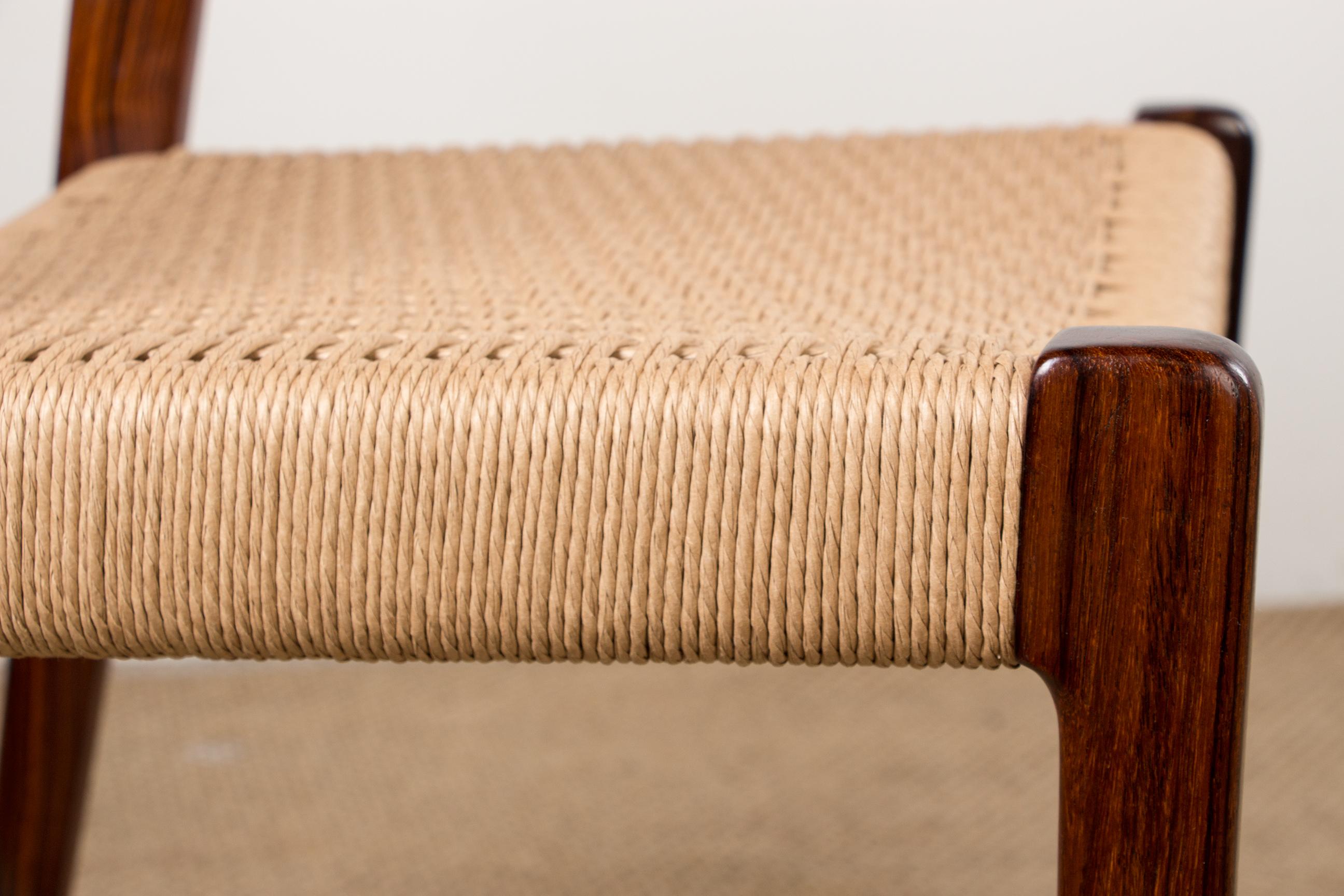 Mid-Century Danish Rosewood & Rope Dining Chairs Model 71 by Niels Otto Moller 10