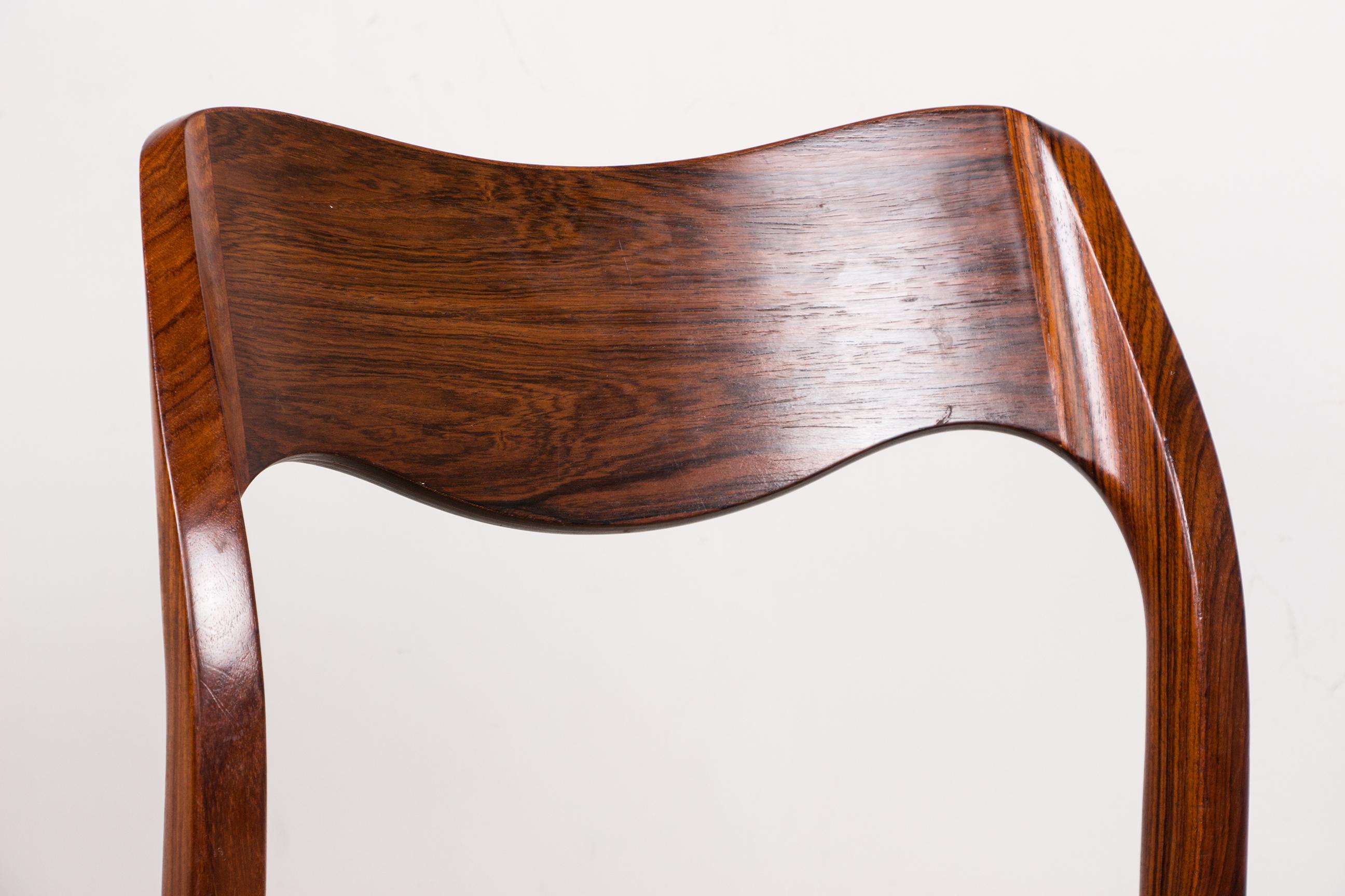 Mid-Century Danish Rosewood & Rope Dining Chairs Model 71 by Niels Otto Moller 2