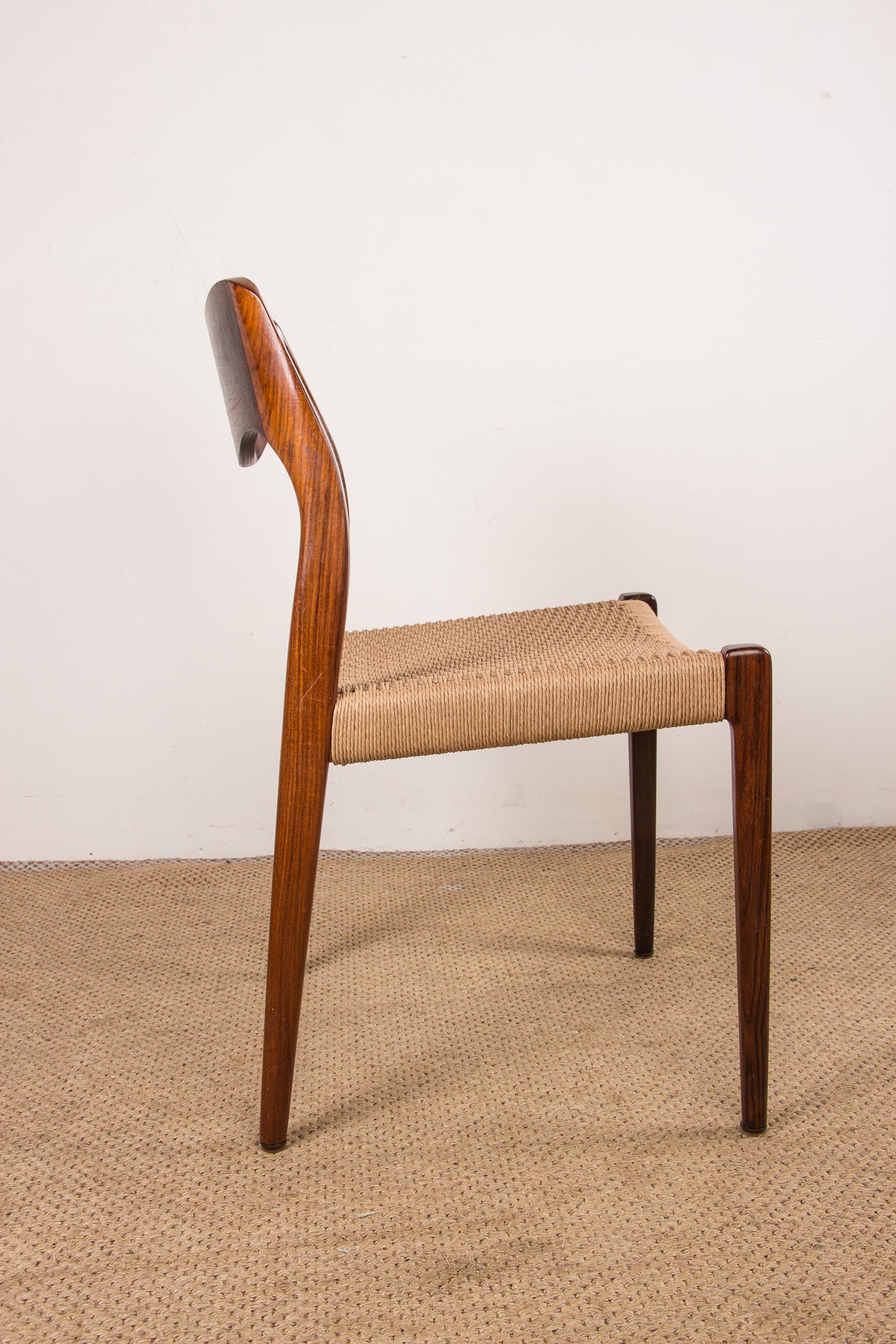 Mid-Century Danish Rosewood & Rope Dining Chairs Model 71 by Niels Otto Moller 3