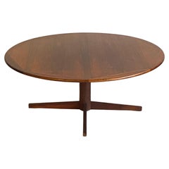 Mid century Danish rosewood round pedestal coffee table