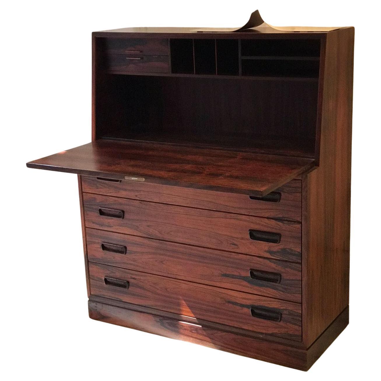 Mid-Century Danish Rosewood Secretaire: A Treasure Trove of Modern Design For Sale