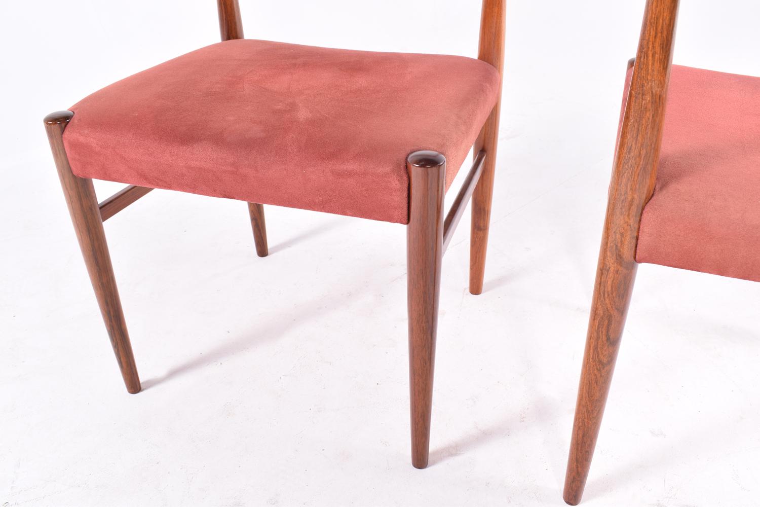 Midcentury Danish Rosewood Set of 6 Dinning Chairs by Erling Torvits for Soro  1