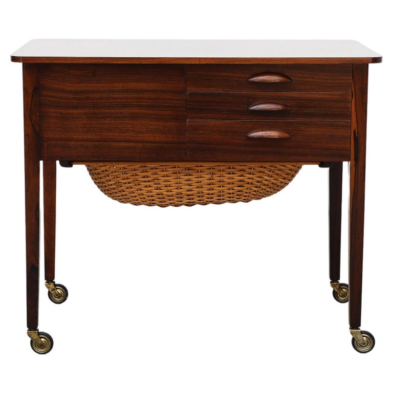 19th Century Folding Sewing Table with Yardstick Top For Sale at 1stDibs