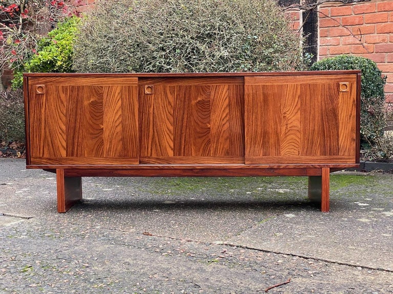 Midcentury Danish Rosewood Sideboard Credenza, Denmark, 1970s For Sale 6
