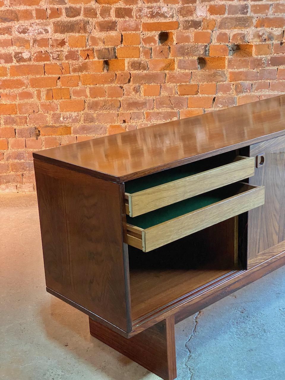 Midcentury Danish Rosewood Sideboard Credenza, Denmark, 1970s For Sale 2