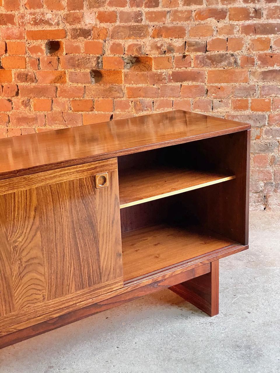 Midcentury Danish Rosewood Sideboard Credenza, Denmark, 1970s For Sale 4