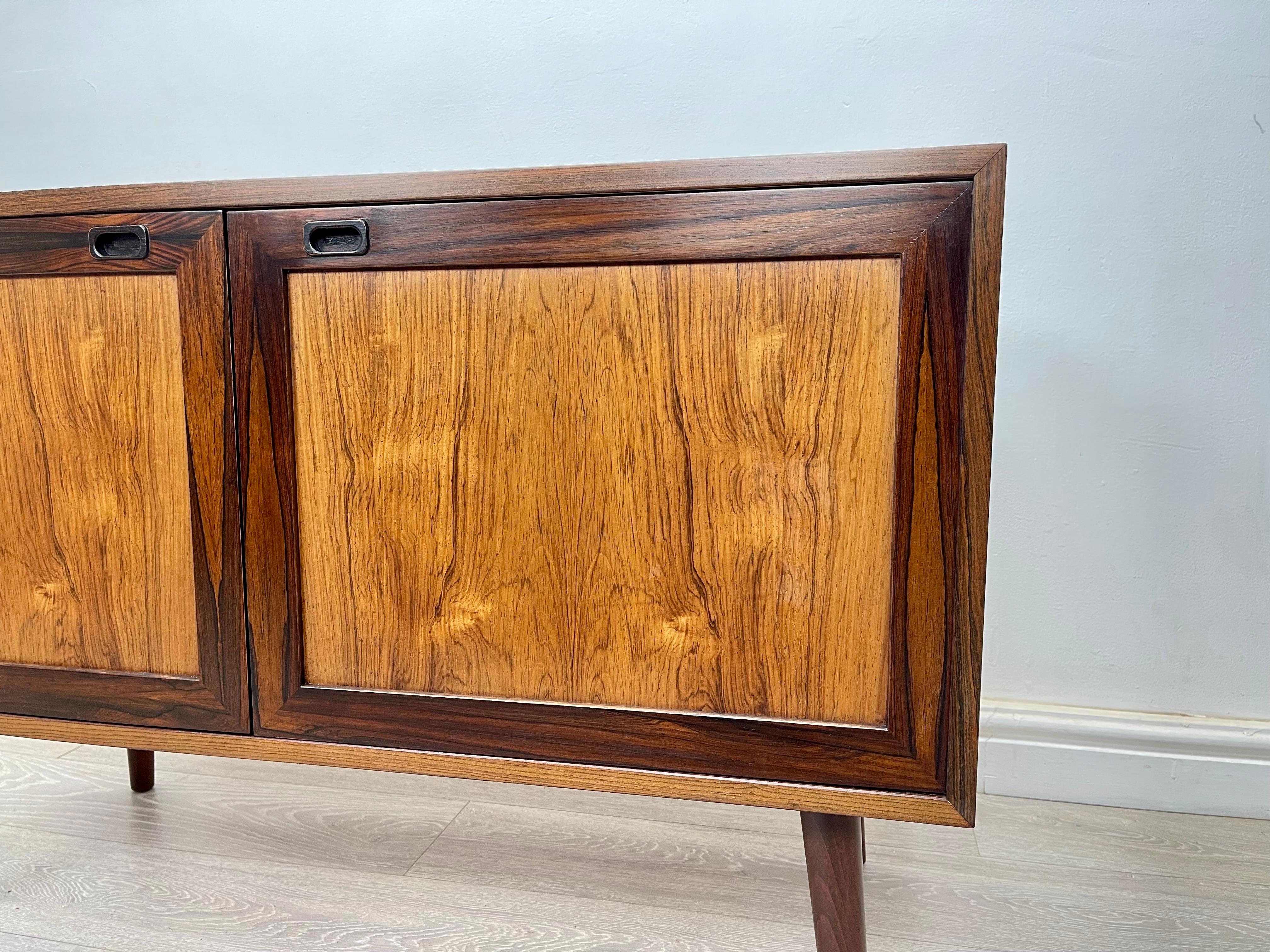 Lacquered Midcentury Danish Rosewood Sideboard