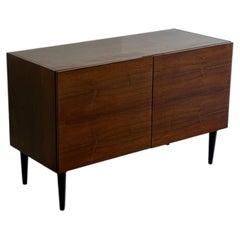 Mid Century Danish Rosewood Sideboard Storage Cabinet on Tapered Legs