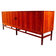 Mid-Century Danish Rosewood Sideboard with Tambour Doors
