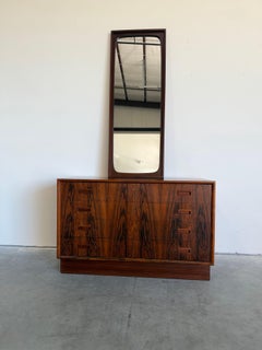 Mid Century Danish Rosewood Smallboy Dresser Chest of Drawers by Johannes Sorth