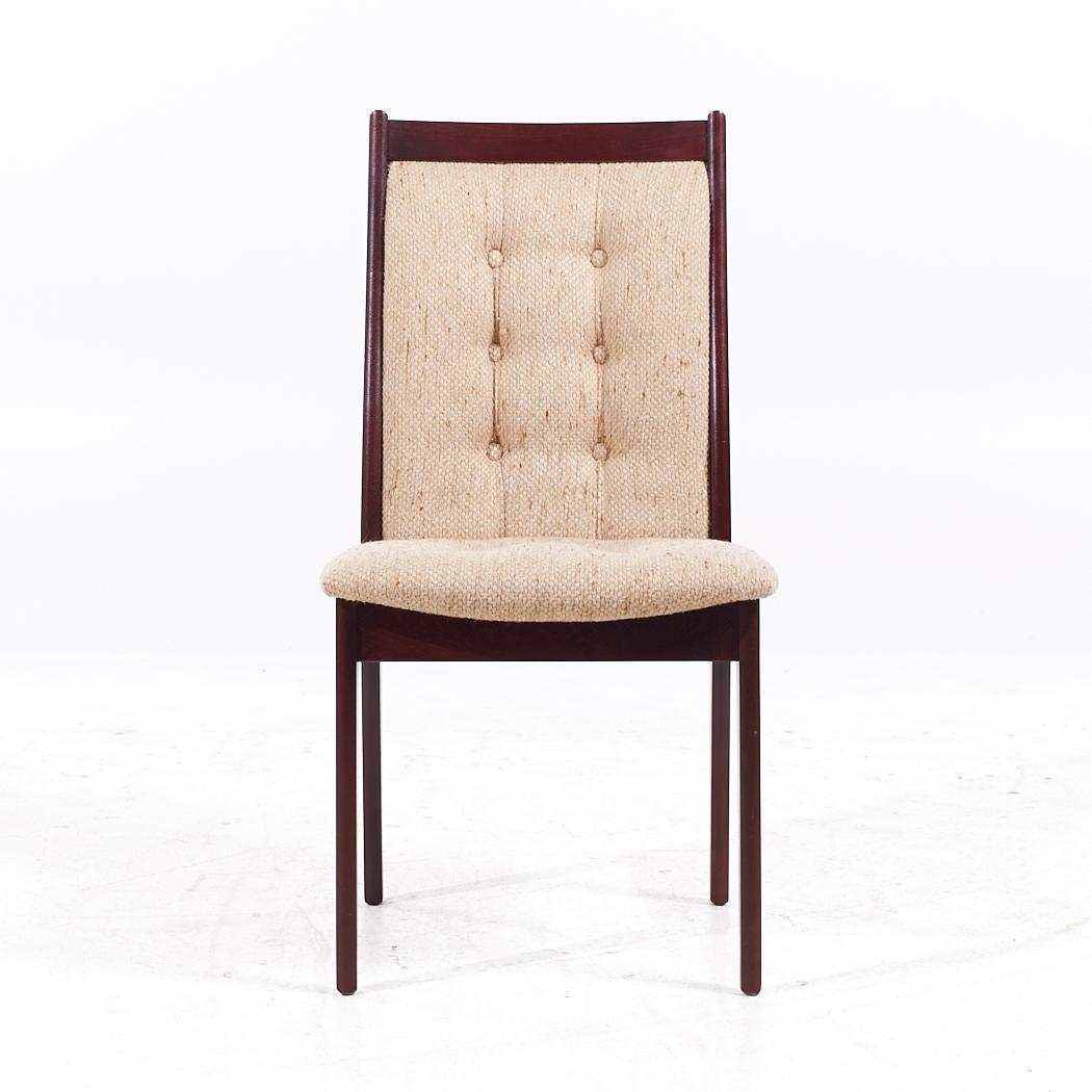Late 20th Century Mid Century Danish Rosewood Upholstered Dining Chairs - Set of 4 For Sale