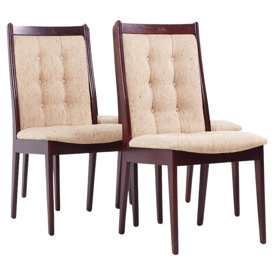 Mid Century Danish Rosewood Upholstered Dining Chairs - Set of 4 For Sale