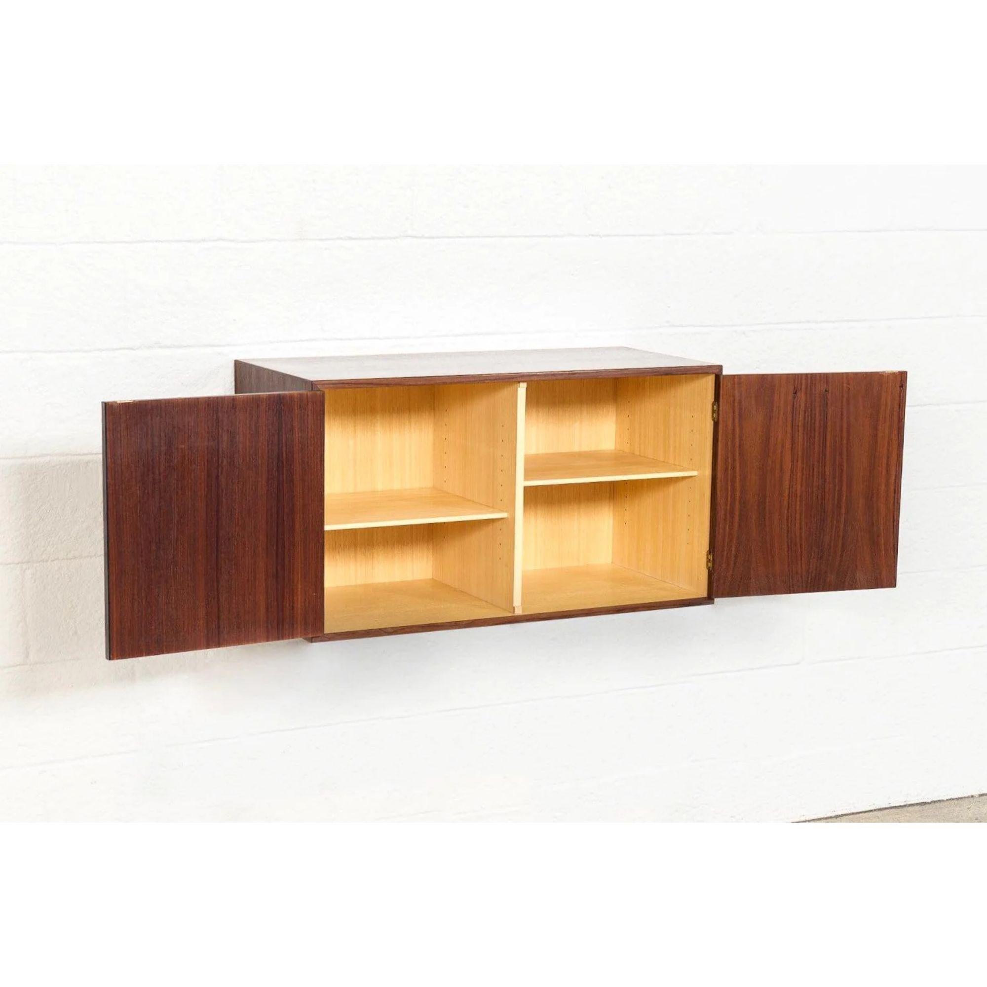Midcentury Danish Rosewood Wall Mounted Cabinet or Floating Shelf In Good Condition For Sale In Detroit, MI