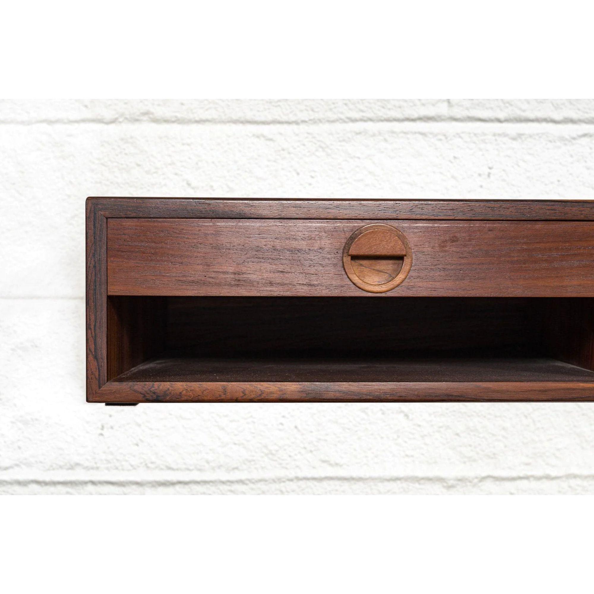 Midcentury Danish Rosewood Wall Mounted Floating Shelf 3