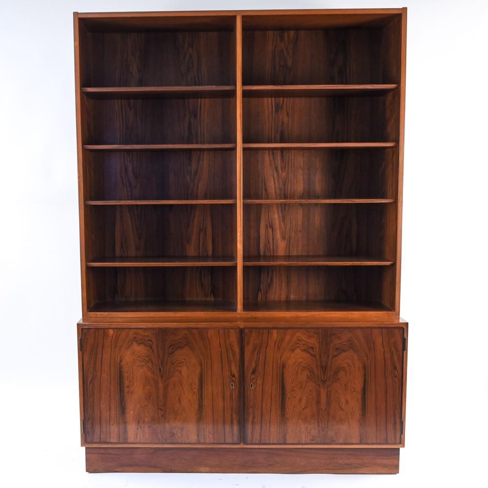 Midcentury Danish Rosewood Wall Unit by Omann Jun In Good Condition In Norwalk, CT