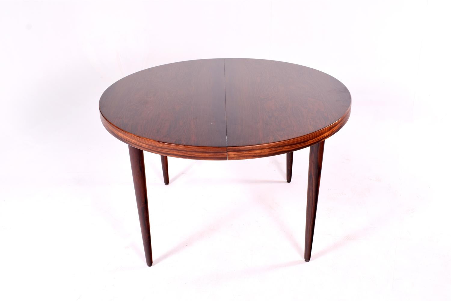 mid century modern round extendable dining table