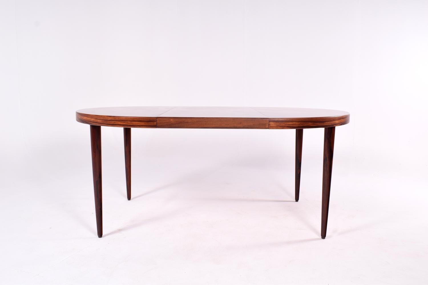 Midcentury Danish Round Extendable Dining Table by Kai Kristiansen 1