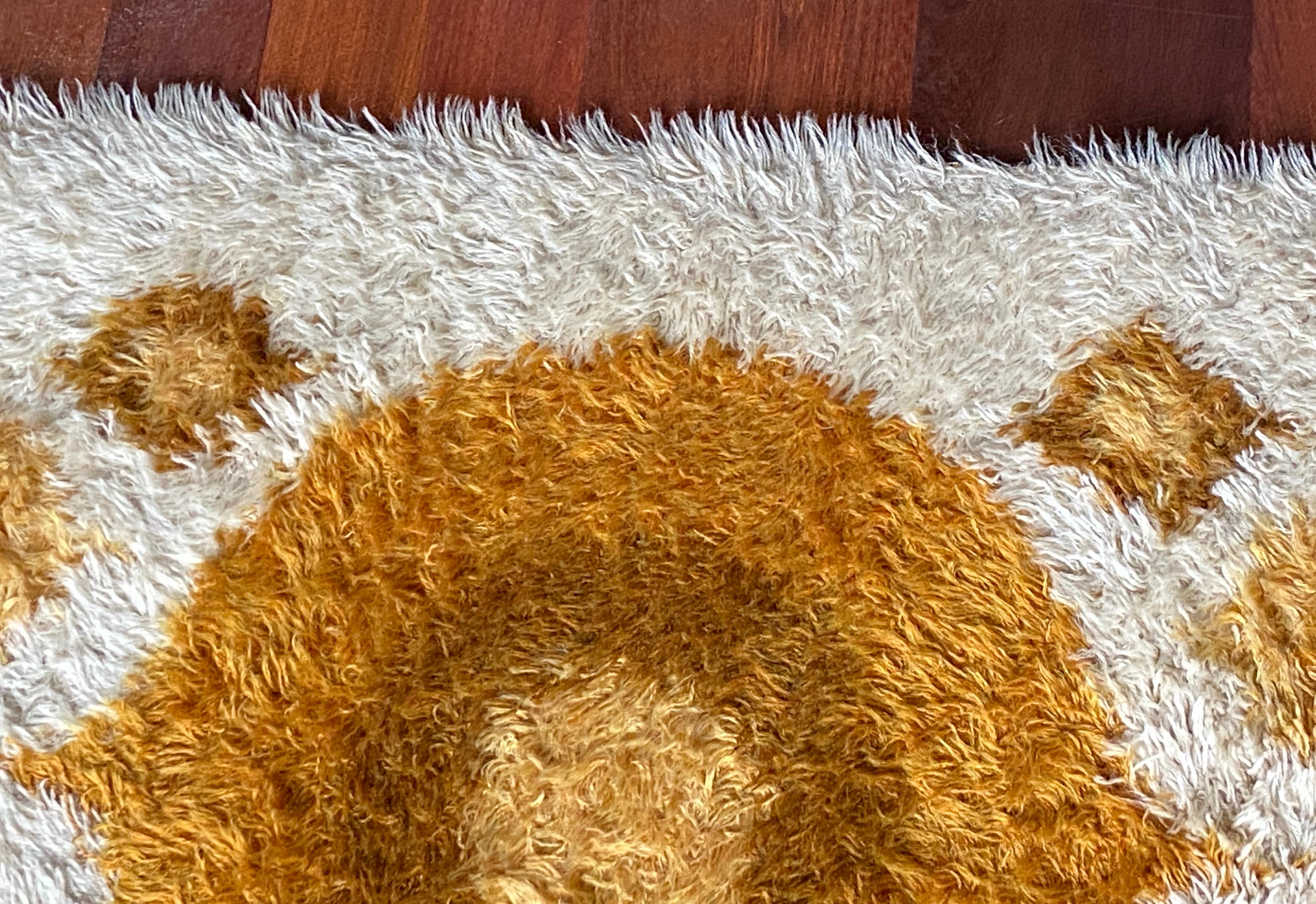 Mid-20th Century Mid century Danish Rya wool rug  - Sonet by L.f.Foght For Sale