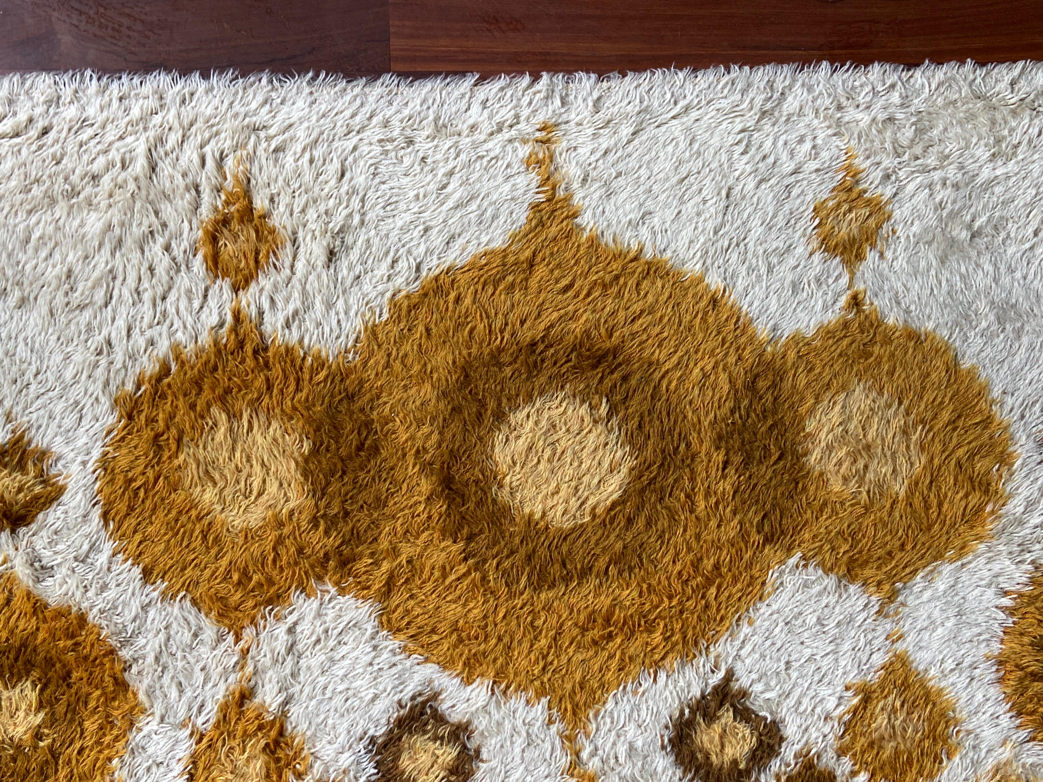 Wool Mid century Danish Rya wool rug  - Sonet by L.f.Foght For Sale
