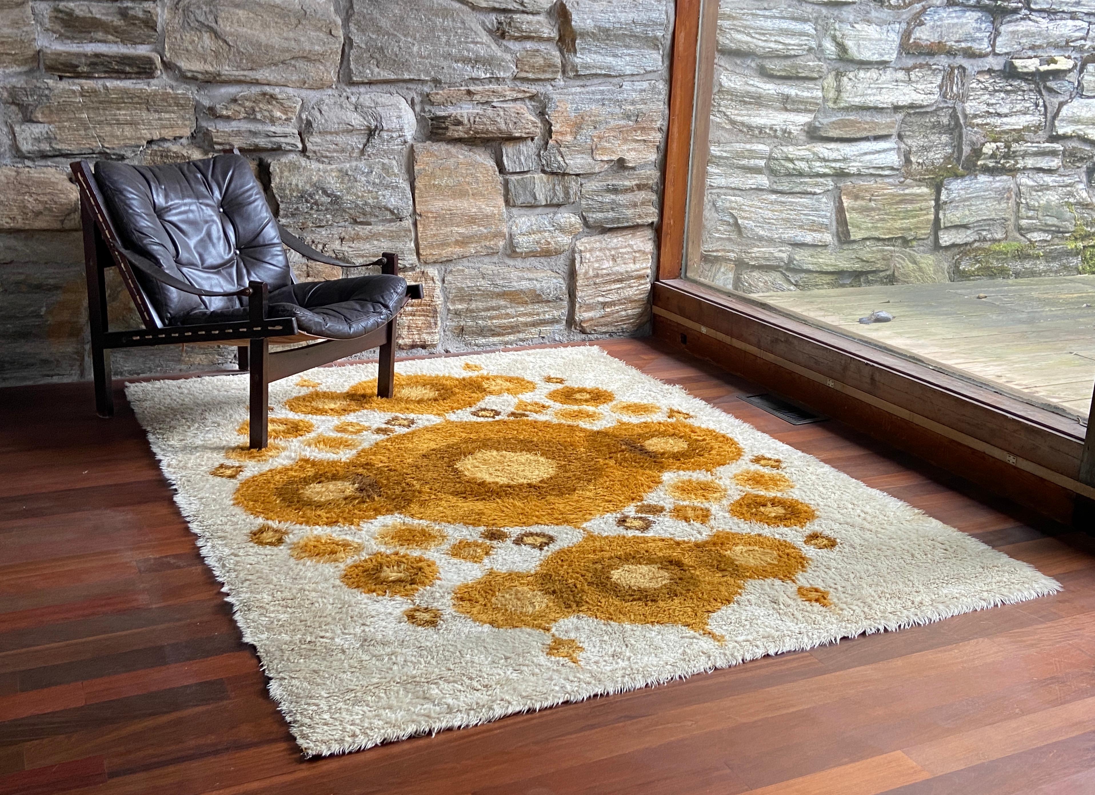 Mid century Danish Rya wool rug  - Sonet by L.f.Foght For Sale 3