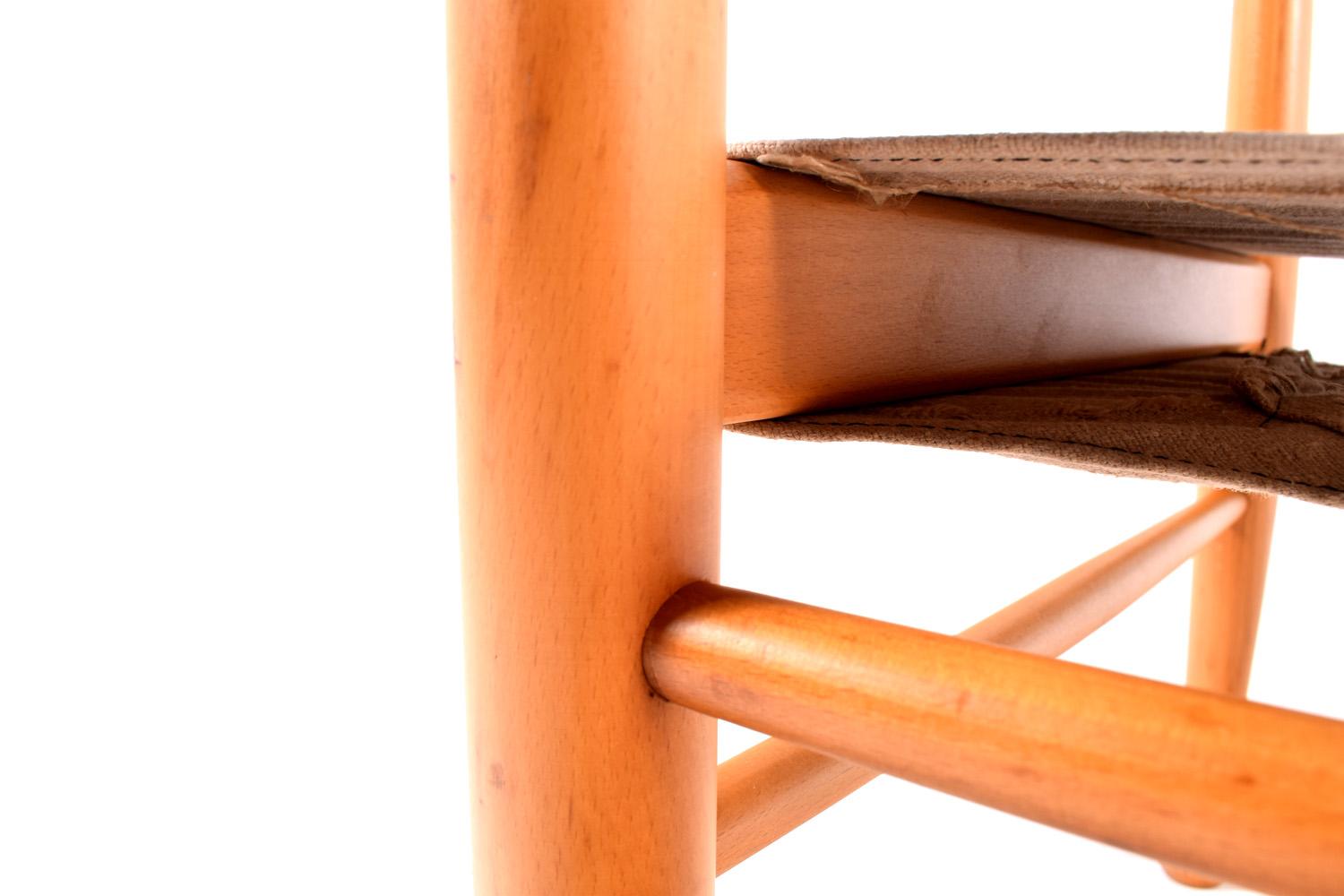 Mid Century Danish Safari Chair by Farstrup Stolen For Sale 2