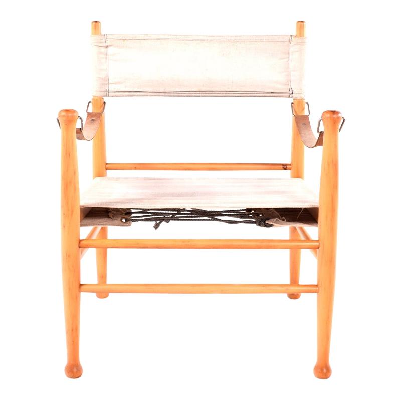 Mid Century Danish Safari Chair by Farstrup Stolen