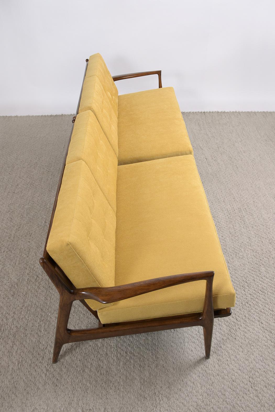 1960s Danish Mid-Century Modern Teak Sectional Sofa in Mustard Yellow 6