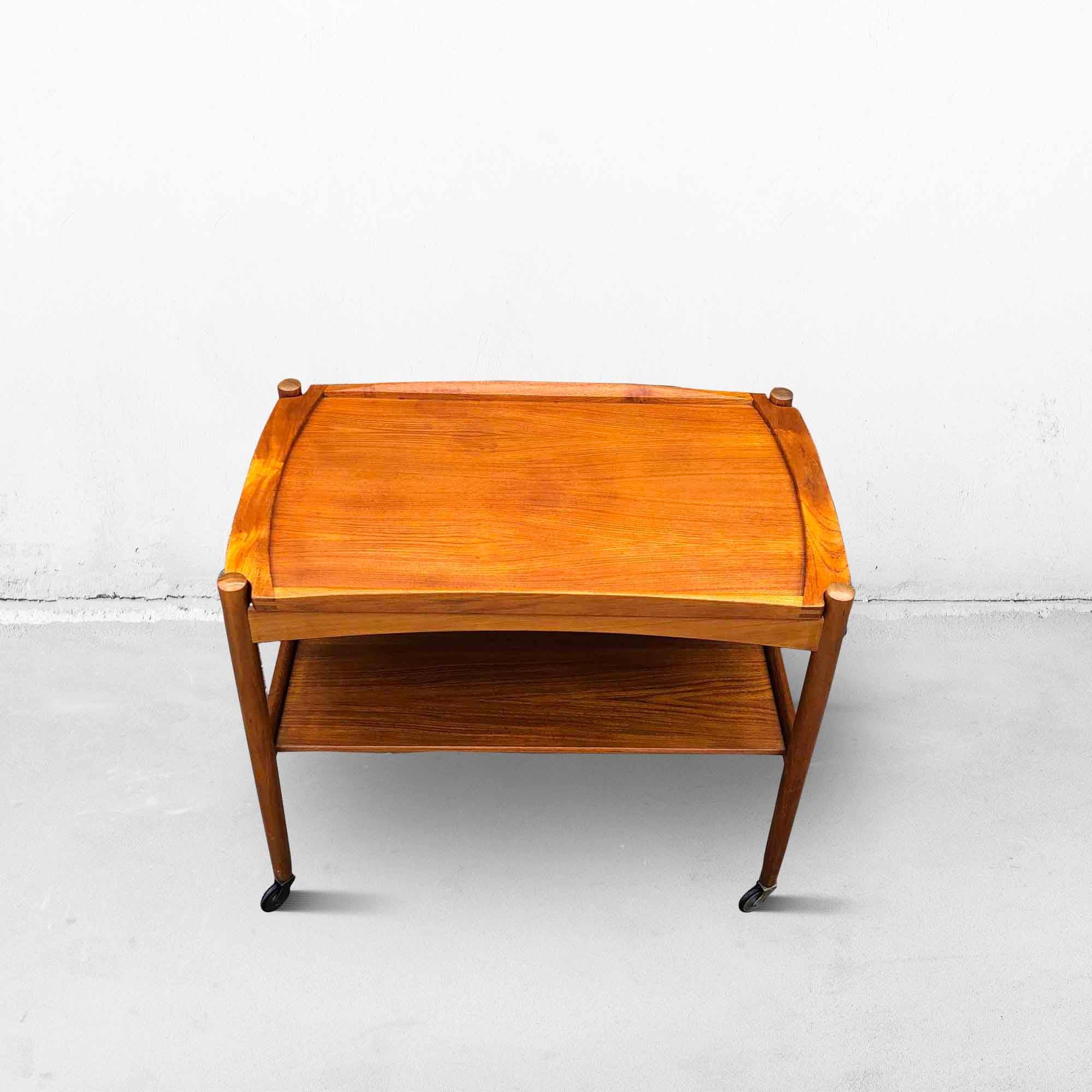 Mid-Century Modern Mid-Century Danish Serving Trolley with Removable Tray by Poul Hundevad, 1960s