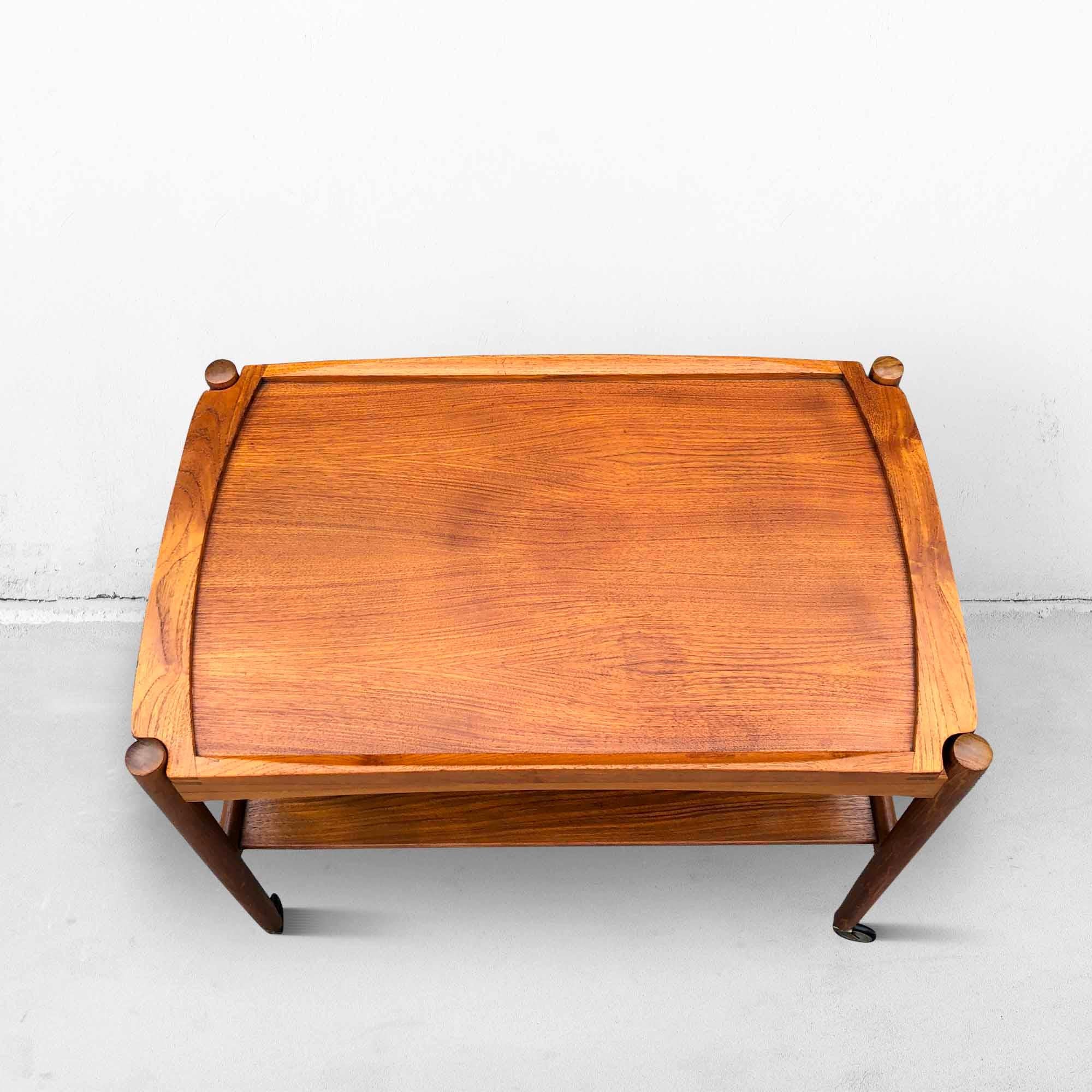 Mid-20th Century Mid-Century Danish Serving Trolley with Removable Tray by Poul Hundevad, 1960s