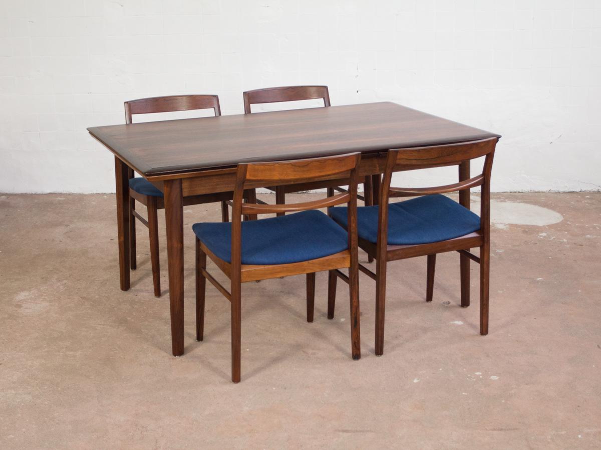 Mid-century Danish Set of 4 Chairs in Rosewood by Henning Kjaernulf for Vejle 2