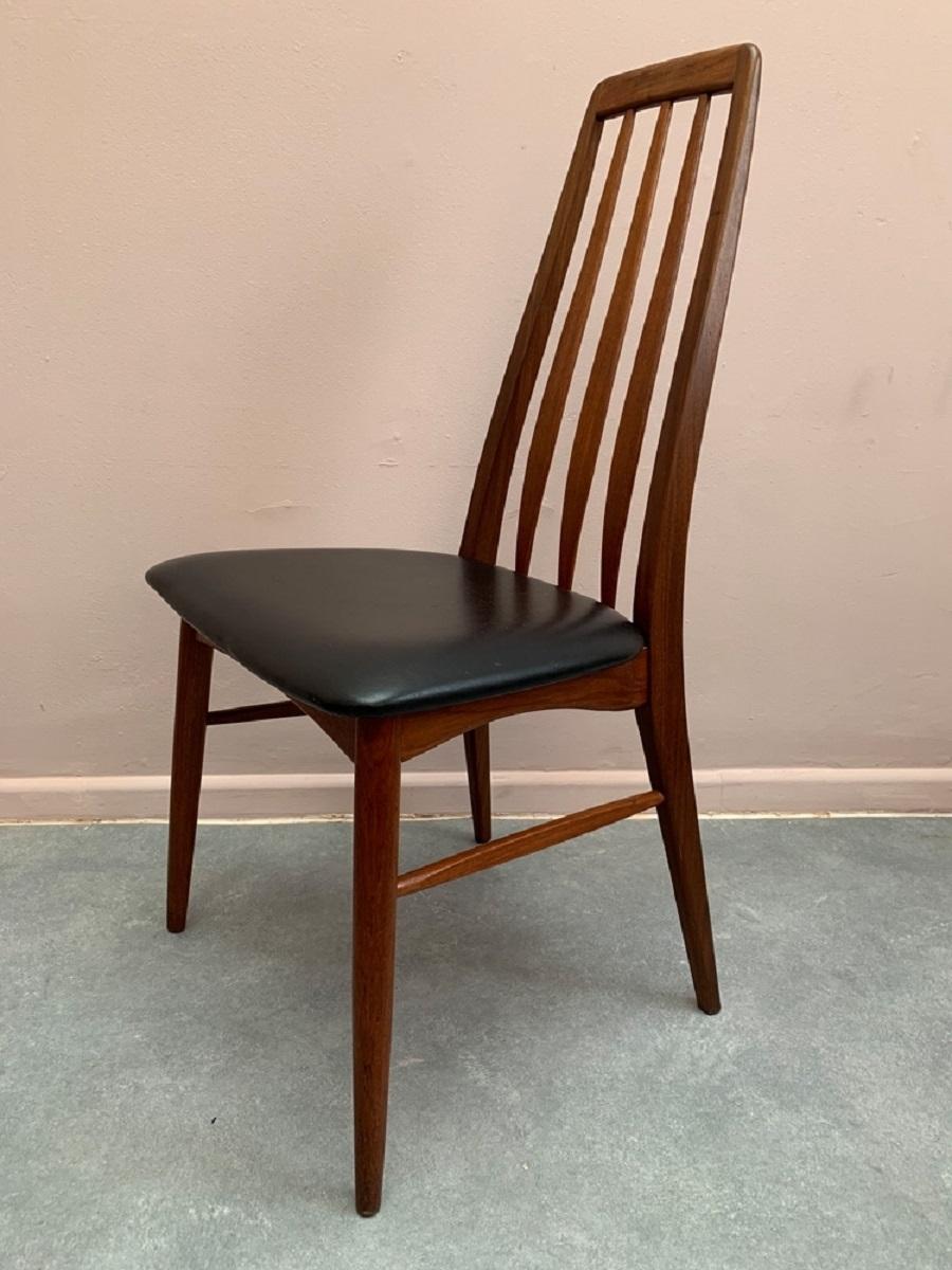Mid Century Danish Set of 8 Teak 'Eva' Chairs by Niels Koefoed, 20th Century In Excellent Condition For Sale In London, GB