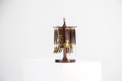 Midcentury Danish Set of Flatware, Brass and Rosewood