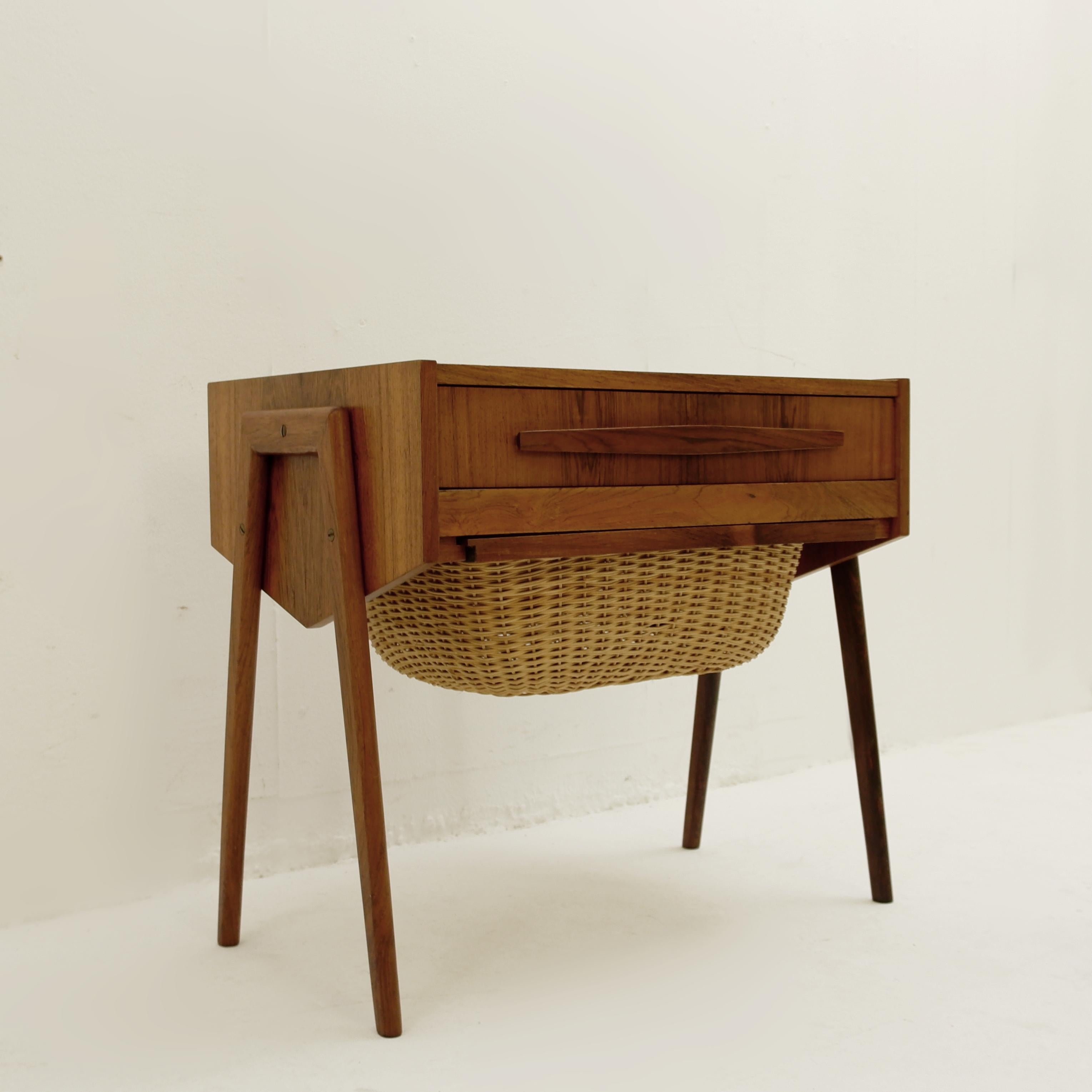 Mid-Century Modern Midcentury Danish Sewing Box, Side Table, 1970s
